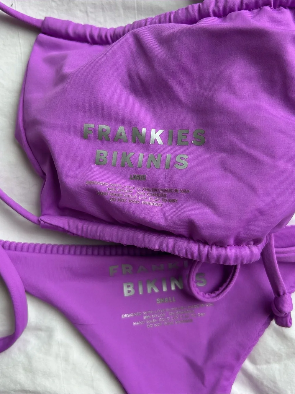 Frankie’s Bikini Purple Strapless Thong Bikini